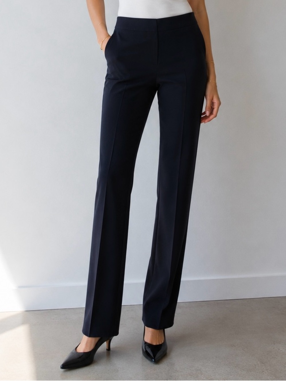 Vince Black Straight-Leg Dress Trousers